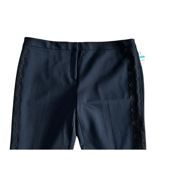 NEW Alfani Women's Deep Black Lace Trim Tummy Control Slim Leg Ponte Pants 16 - Picture 2 of 7